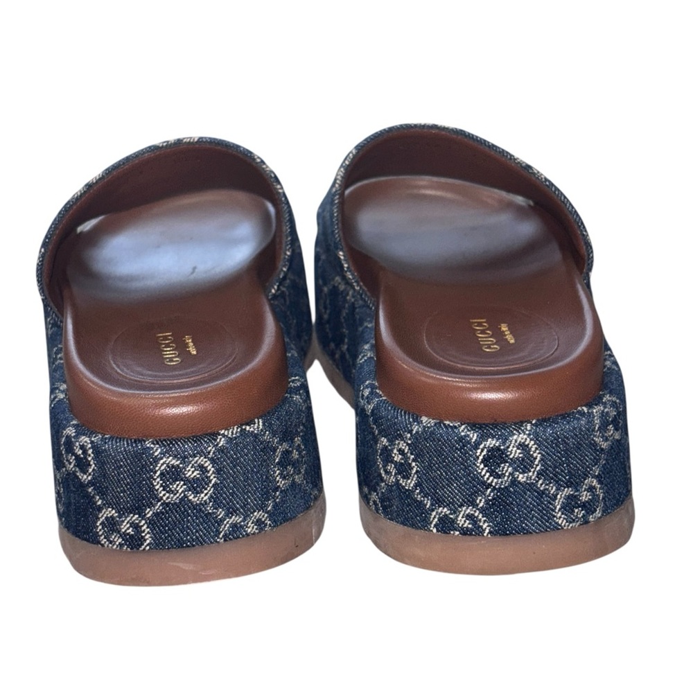 ❌SOLD❌ GUCCI Denim GG Monogram Platform Sandals (Pre-owned & Authentic) - Picture 2 of 9